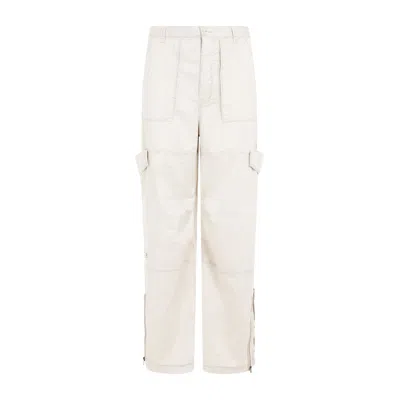 Acne Studios Beige Cargo Pants With Wide Leg Design In White
