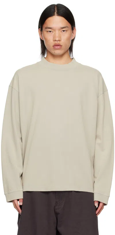 Acne Studios Beige Relaxed-fit Long Sleeve T-shirt In Dog Bright Grey