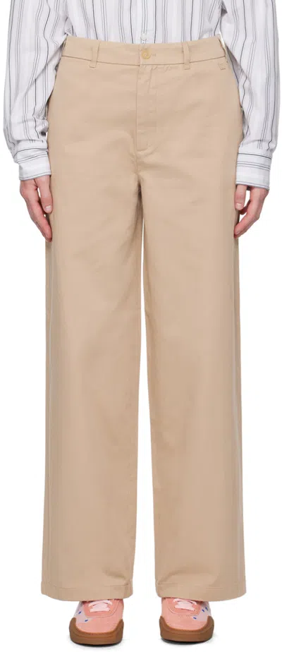 Acne Studios Beige Signature Pablo Trousers In Ae0 Sand Beige