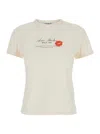 Acne Studios Logo T-shirt In Pearl Grey