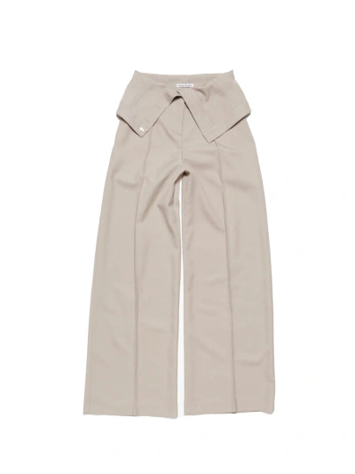 Acne Studios Beige Tailored Trousers In Wool Blend In Cold Beige