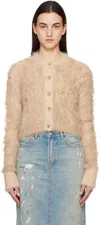 Acne Studios Beige Textured Cardigan In Aek Beige