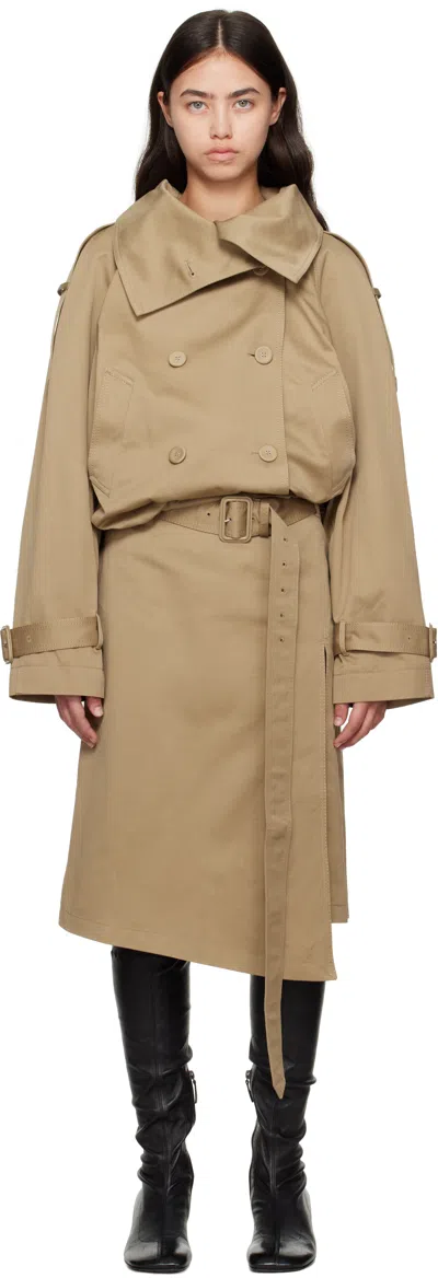 Acne Studios Beige Twill Jacket In Brown