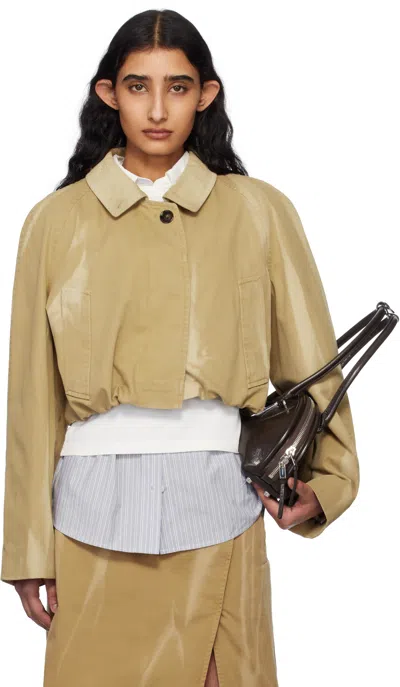 Acne Studios Beige Twill Jacket In Drv Faded Ochre