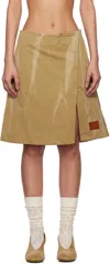 Acne Studios Beige Twill Midi Skirt In Drv Faded Ochre