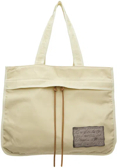 Acne Studios Beige Waxed Canvas Tote In Bul Cream Beige/beig
