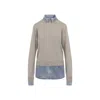 Acne Studios Beige Wool Sweater In Gray