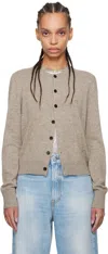 Acne Studios Beige Yak Wool Cardigan In Drn Greige Melange