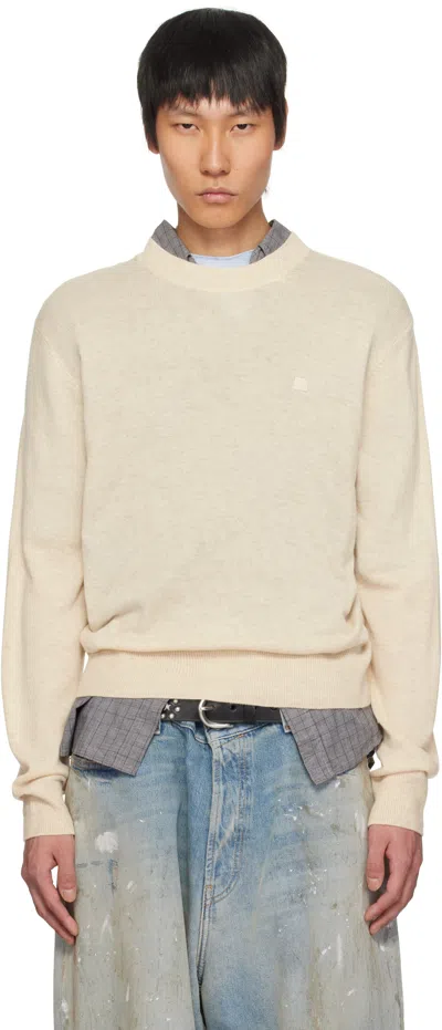 Acne Studios Beige Yak Wool Sweater In 633 Oatmeal Melange