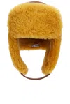 Acne Studios Belmet Shearling Hat In Orange