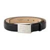 Acne Studios Black Leather Belt With Polished Metal Buckle In Black