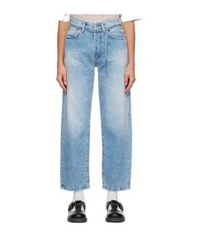 Acne Studios Belt Loop Button Jeans In Blue
