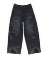 Acne Studios Mended Distressed Trousers In Black