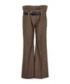 Acne Studios Partar Belted Wide Leg Pants In Brown