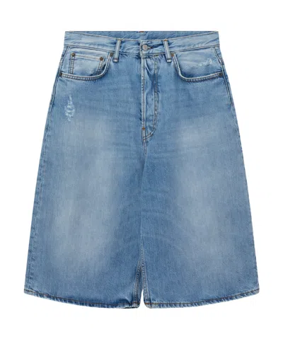 Acne Studios Belt-loop Denim Shorts In Blue