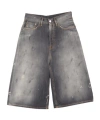 Acne Studios Belt-loop Denim Shorts In Gray