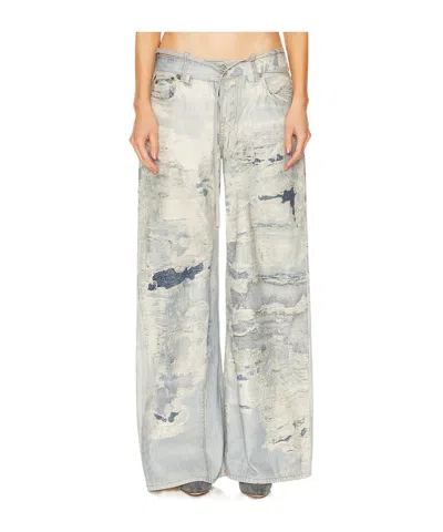 Acne Studios Belt Loop Denim Trousers In White