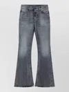 Acne Studios Belt Loop Flared Leg Five Pocket Trousers In Blue