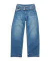 Acne Studios Belted Denim Trousers In Blue