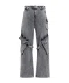 Acne Studios Straight Cargo Jeans In Gray