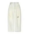 Acne Studios Distressed Wide-leg Jeans In White