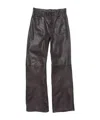 Acne Studios Belt Loop Leather Pants In Brown