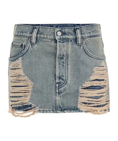 Acne Studios Women's Denim Mini Skirt In Blue