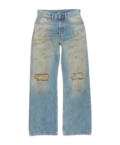 Acne Studios Belt-strap Jeans In Gray