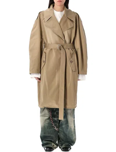 Acne Studios Belted Coat With Wide Lapel And Back Vent