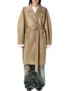 Acne Studios Belted Coat With Wide Lapel And Back Vent