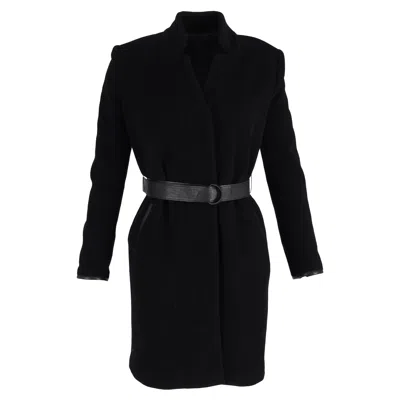 Acne Studios Belted Coat In Black Wool