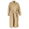Acne Studios Belted Double-breasted Coat In Brown Cotton In Brown