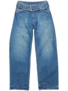 Acne Studios Belted Denim Trousers In Blue