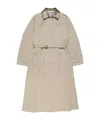 Acne Studios Belted Leather-collar Coat In Neutral