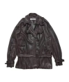 Acne Studios Double-breasted Belted Leather Jacket In Black