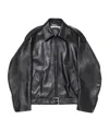 Acne Studios Leather Jacket With Belted Waist And Epaulettes In Black