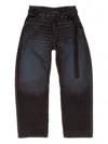Acne Studios Belted Loose-leg Jeans In Blue