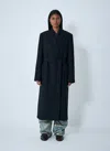 Acne Studios Women Belted Pinstripe Coat In Black