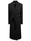 Acne Studios Women Long Coat With Belt At The Waist In Black