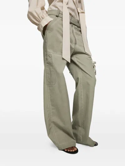 Acne Studios Belted Straight-leg Trousers In Gray