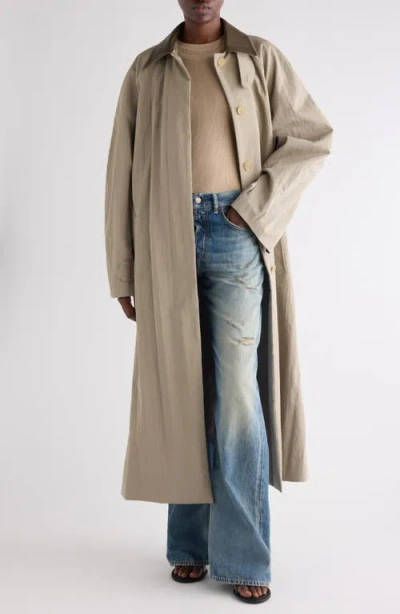 Acne Studios Belted Technical Cotton & Nylon Trench Coat In Neutral