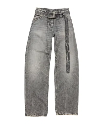 Acne Studios Belted Trousers In Gray