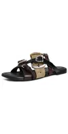 Acne Studios Brown Leather Belts Strap Sandals In Brown
