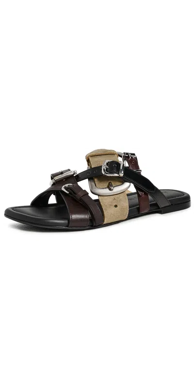 Acne Studios Beltie Sandals Multi Brown