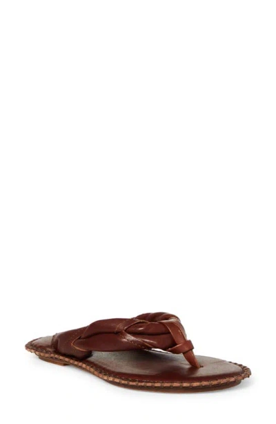 Acne Studios Bema Leather Slide In Chestnut Brown