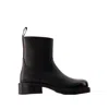 Acne Studios Black Leather Waxed Boots In Black