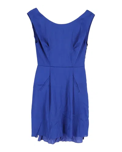 Acne Studios Betty Fluid Satin Mini Dress In Blue Polyester