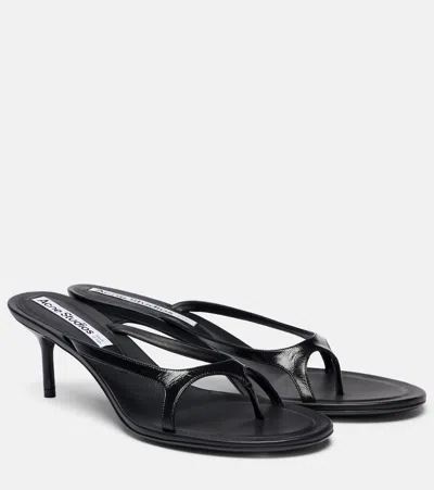 Acne Studios Beverly Patent Leather Thong Sandals In Black