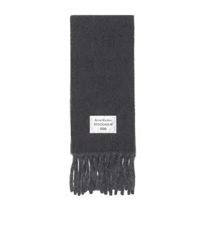 Acne Studios Bicolour Alpaca Scarf In Black