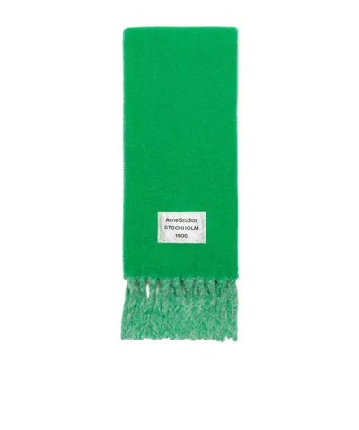 Acne Studios Bicolour Alpaca Scarf In Green